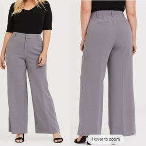 SLATE GREY STRUCTURED WIDE LEG PANT 16S NWT please read description